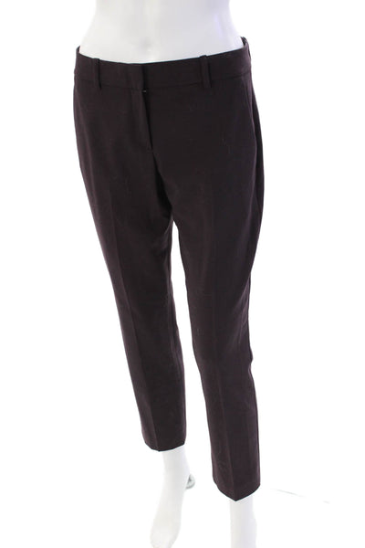 Theory Womens Flat Front Straight Leg Dress pants Purple Size 4