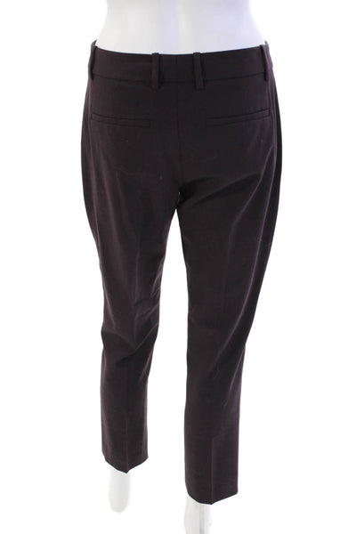 Theory Womens Flat Front Straight Leg Dress pants Purple Size 4