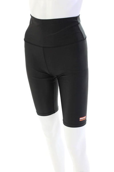 PE Nation Womens High Waisted Thigh Compression Athletic Shorts Black Size M