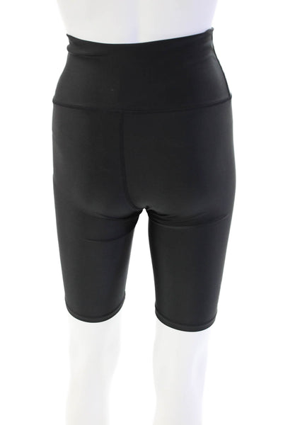 PE Nation Womens High Waisted Thigh Compression Athletic Shorts Black Size M