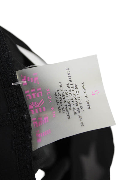 Terez Womens Star Print High Waisted Compression Athletic Shorts Black Size S