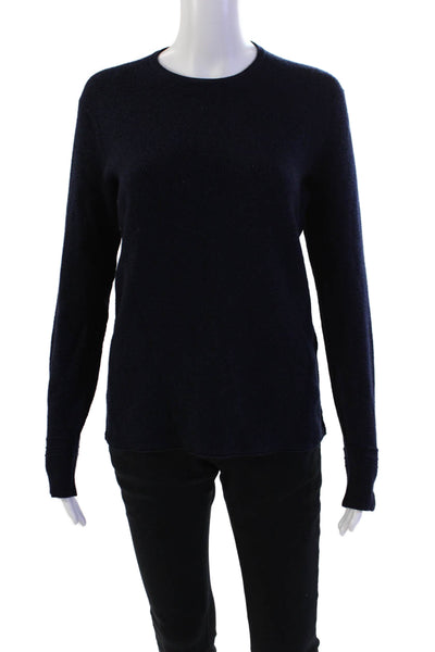 Rag & Bone Womens Merino Wool Textured Round Neck Pullover Sweater Blue Size S
