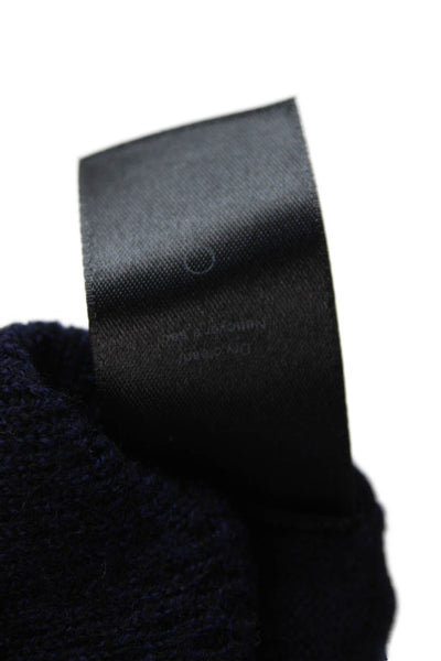 Rag & Bone Womens Merino Wool Textured Round Neck Pullover Sweater Blue Size S