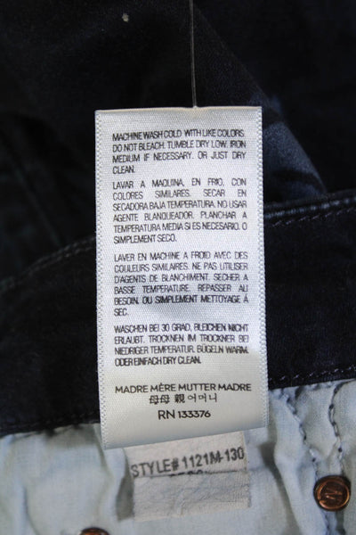 Mother Womens Cotton Floral Print Pocketed Skinny Jeans Dark Blue Size 27