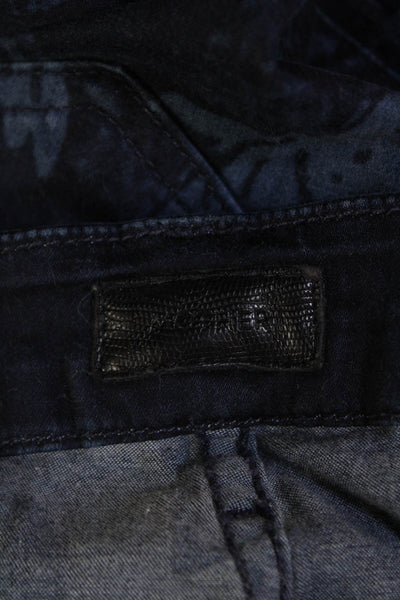 Mother Womens Cotton Floral Print Pocketed Skinny Jeans Dark Blue Size 27