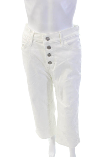 Levi Strauss & Co Womens Cotton Buttoned Pocketed Wide Leg Jeans White Size 26