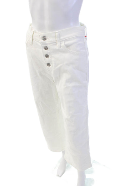 Levi Strauss & Co Womens Cotton Buttoned Pocketed Wide Leg Jeans White Size 26