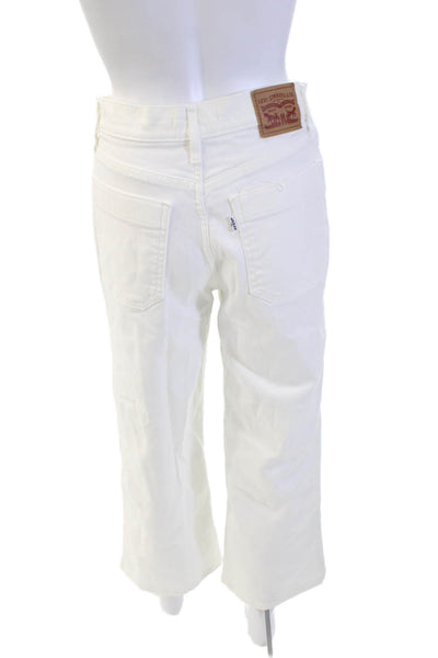 Levi Strauss & Co Womens Cotton Buttoned Pocketed Wide Leg Jeans White Size 26