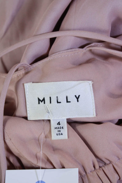Milly Womens Textured Halter Lined Drop Waist Maxi Dress Pink Size M