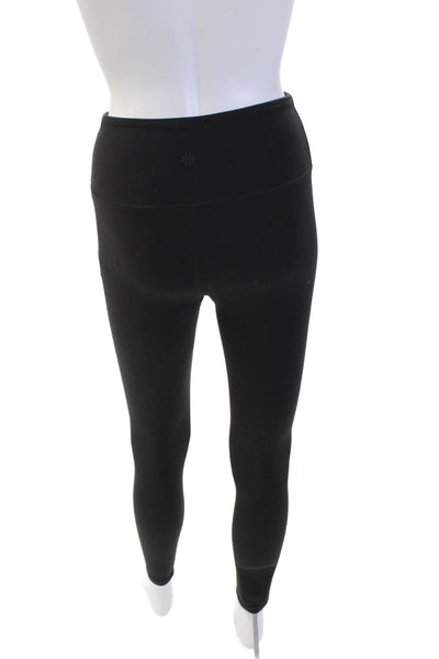 Athleta Womens Solid Stretch Mid-Rise Activewear Ankle Leggings Black Size XS