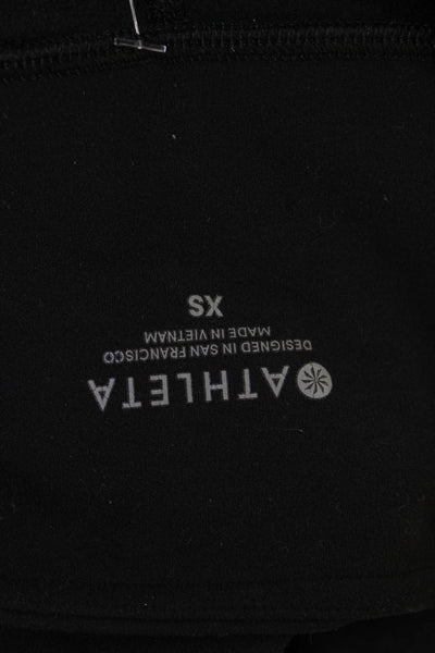 Athleta Womens Solid Stretch Mid-Rise Activewear Ankle Leggings Black Size XS