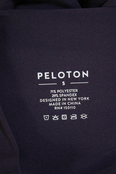 Peloton Womens Solid Stretch Mid-Rise Cropped Activewear Leggings Purple Size S