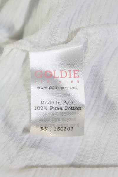 Goldie Womens Pima Cotton Heathered Round Neck Pullover Tank Top White Size S