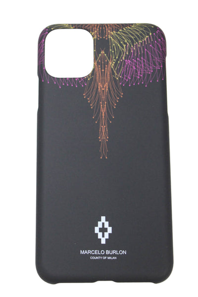 Marcelo Burlon Unisex Bezier 11 Pro Phone Case Black Fuchsia