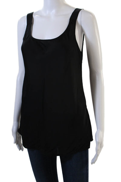 Theory Womens Scoop Neck Back Strap Boxy Lightweight Tank Top Black Size Medium