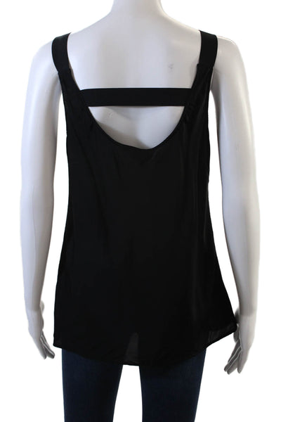 Theory Womens Scoop Neck Back Strap Boxy Lightweight Tank Top Black Size Medium