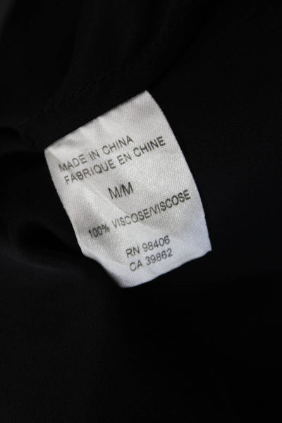Theory Womens Scoop Neck Back Strap Boxy Lightweight Tank Top Black Size Medium