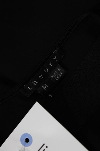 Theory Womens Scoop Neck Back Strap Boxy Lightweight Tank Top Black Size Medium