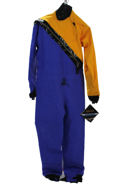 Kokatat Womens Zip Across Goretex Dry Diving Suit Cobale Blue Mango Size Small