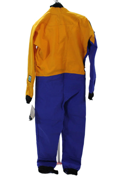 Kokatat Womens Zip Across Goretex Dry Diving Suit Cobale Blue Mango Size Small