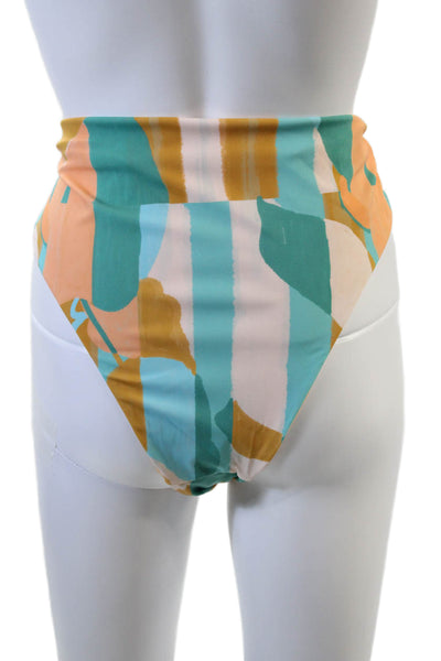 Nomads Womens Playa Bikini Bottoms - Expressivo Print And Peach Size 5XL