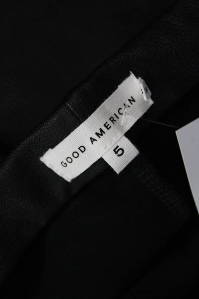 Good American Womens Good Waist Leather Pull On Leggings - Black001 Size 5