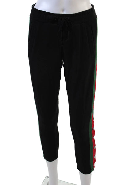 Plush Womens Fleece Lined Tuxedo Track Pants - Blank/Red/Green Size XS