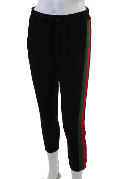 Plush Womens Fleece Lined Tuxedo Track Pants - Blank/Red/Green Size XS