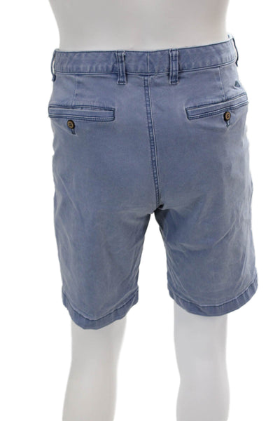 Tommy Bahama Mens Cotton Blend Button Closure 4 Pocket Chino Shorts Blue Size 33