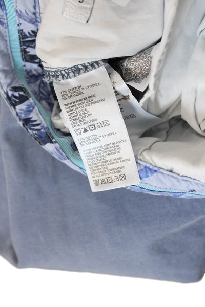 Tommy Bahama Mens Cotton Blend Button Closure 4 Pocket Chino Shorts Blue Size 33