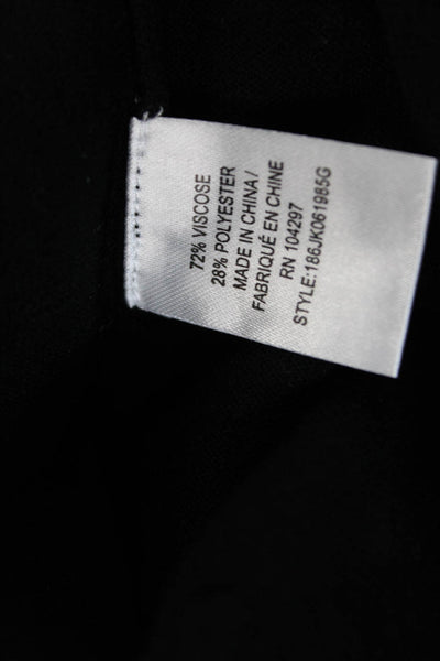 Milly Womens Textured Round Neck Long Sleeve Button Knit Top Black Size S