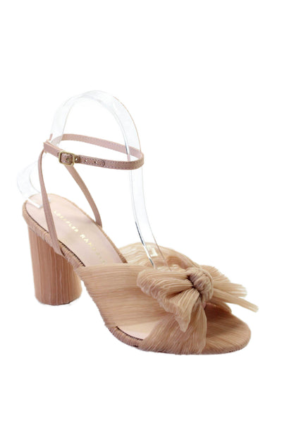 Loeffler Randall Womens Camellia Pleated Bow Heel with Ankle Strap  Beauty Size