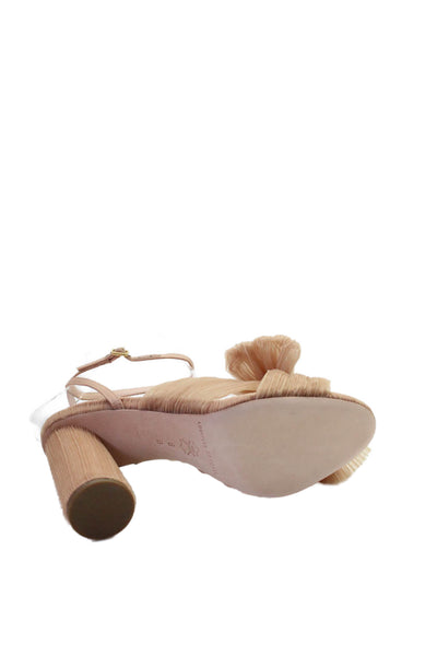 Loeffler Randall Womens Camellia Pleated Bow Heel with Ankle Strap  Beauty Size