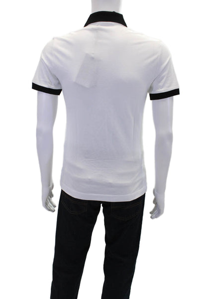 Versace Jeans Couture Mens Polo Slim Logo Embroidered Polo Shirt White Size XS