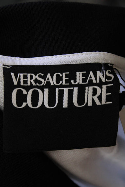 Versace Jeans Couture Mens Polo Slim Logo Embroidered Polo Shirt White Size XS