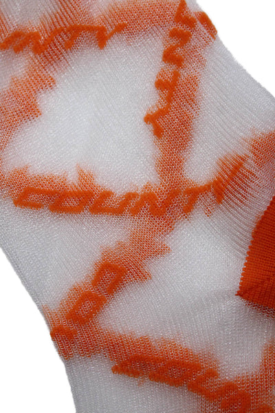 Marcelo Burlon Womens All Over Country Short Socks Faded Orange White One Size