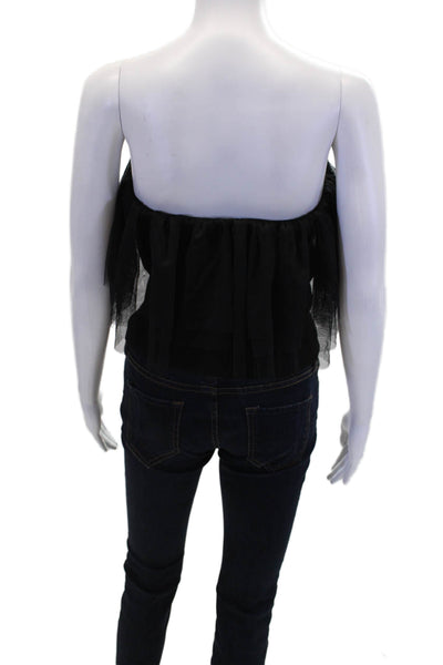 Autumn Cashmere Womens Tulle Tube Top - Black Size L