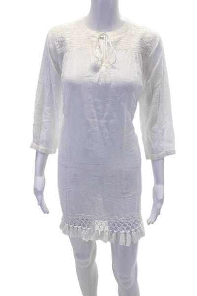 Roller Rabbit Womens Lucknow Serafina Tunic - White Size S