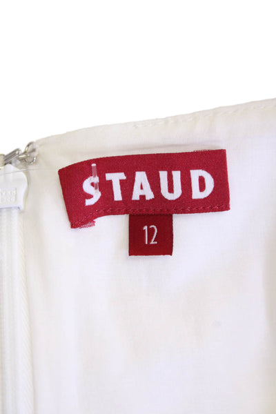 STAUD Womens Mini Elio Dress - White Size 12
