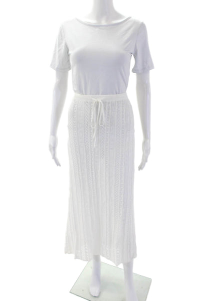 STAUD Womens St Malo Skirt - Ivory Size L