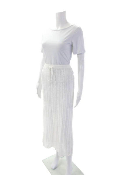 STAUD Womens St Malo Skirt - Ivory Size L