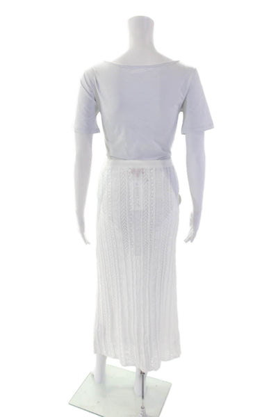 STAUD Womens St Malo Skirt - Ivory Size L