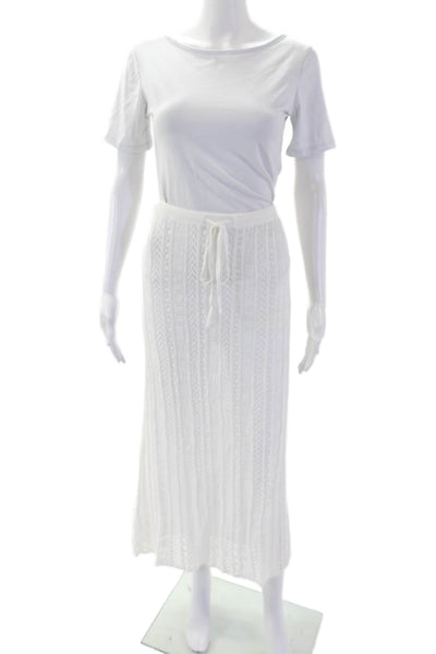 STAUD Womens St Malo Skirt - Ivory Size XL