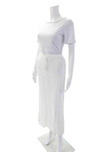 STAUD Womens St Malo Skirt - Ivory Size XL