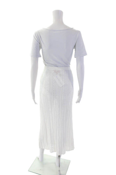 STAUD Womens St Malo Skirt - Ivory Size XL