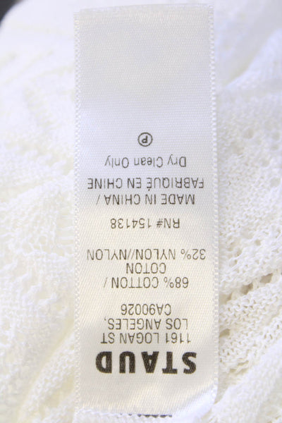 STAUD Womens St Malo Skirt - Ivory Size XL