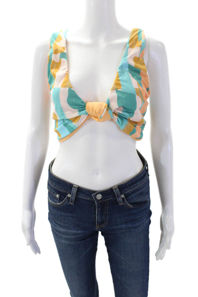 Nomads Womens Playa Bikini Top - Expressivo Print And Peach Size 4XL