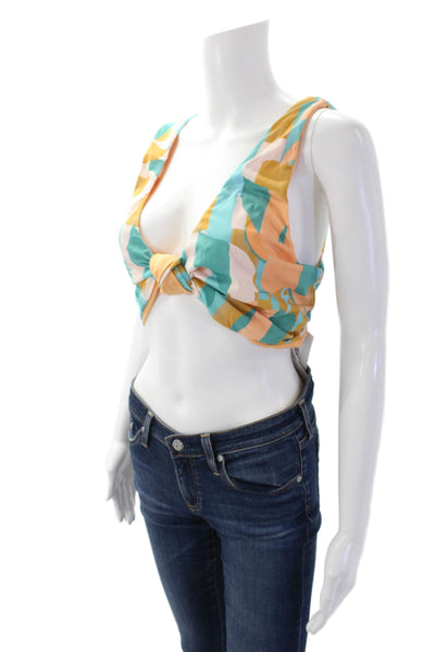 Nomads Womens Playa Bikini Top - Expressivo Print And Peach Size 4XL