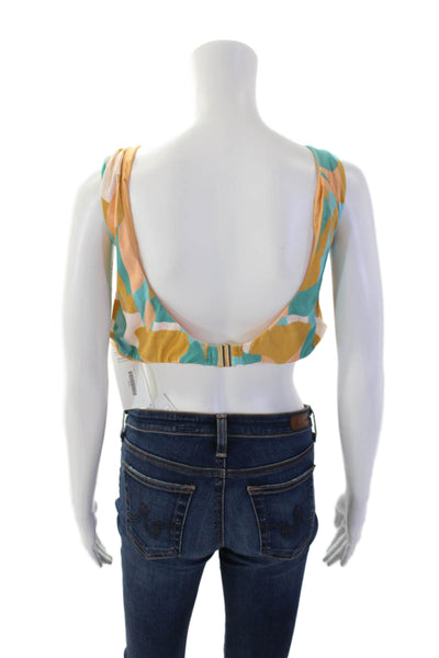 Nomads Womens Playa Bikini Top - Expressivo Print And Peach Size 4XL