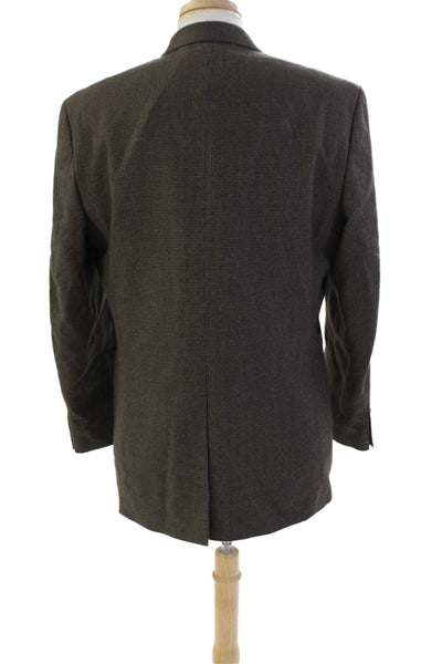 Chaps Mens Houndstooth Print Two Button Button Up Blazer Brown Size 42